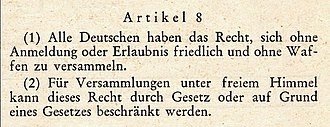 GG Artikel 8 Versammlungsfreiheit