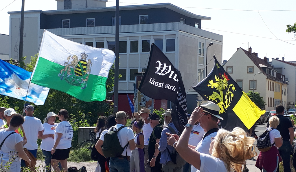 Neustadt Hambach Festwiese Demonstration Die Weißen Fahnen Reichsbürger Sachsen